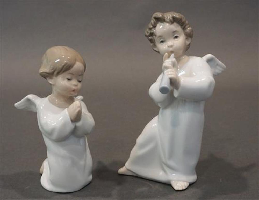 TWO LLADRO ANGEL FIGURINES,