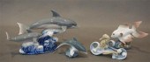 TWO LLADRO FIGURES OF DOLPHINS