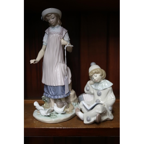 Two Lladro figures of girl in