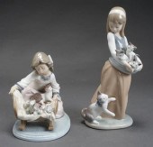 TWO LLADRó FIGURES OF GIRLS WI
