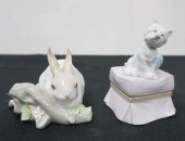 TWO LLADRO PORCELAIN ANIMAL FI