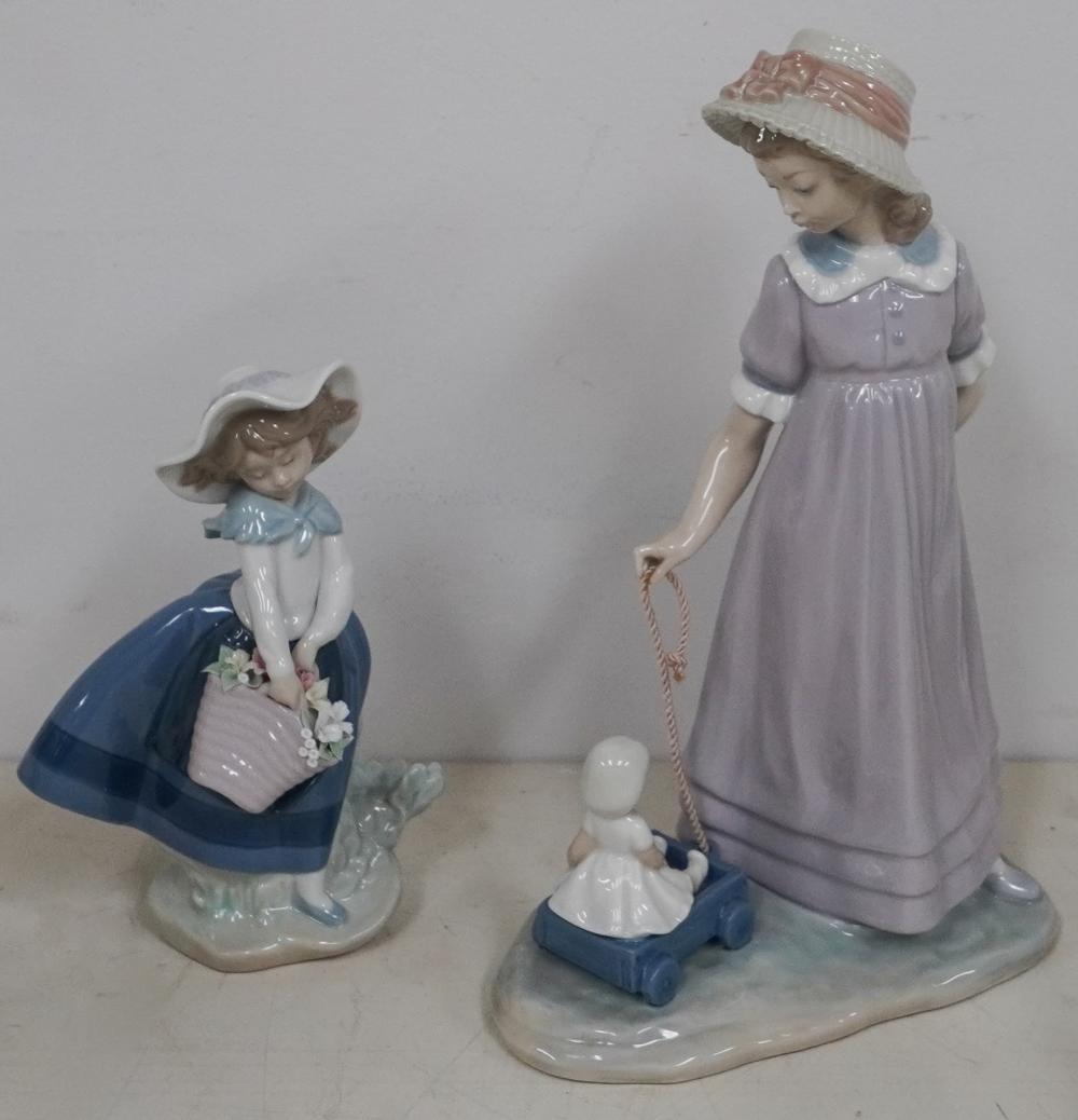 TWO LLADRO PORCELAIN FIGURINES, H