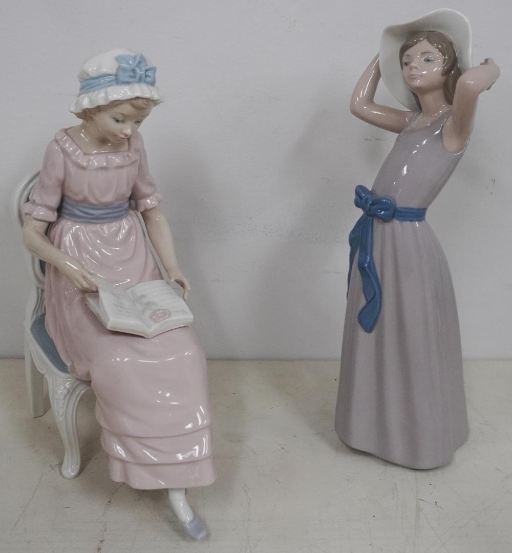 TWO LLADRO PORCELAIN FIGURINES, H