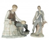 TWO LLADRO PORCELAIN HAMLET FI