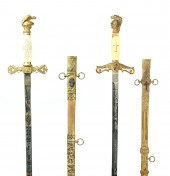 TWO LODGE SWORDS.  American  e