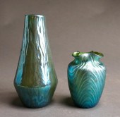 TWO LOETZ BLUE-GREEN IRIDESCEN