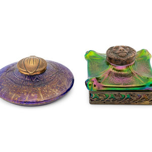 Two Loetz Glass Inkwells