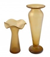 TWO LOETZ IRIDESCENT GOLD GLAS