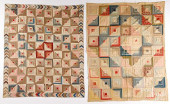 TWO LOG CABIN QUILTS, LATE 19T