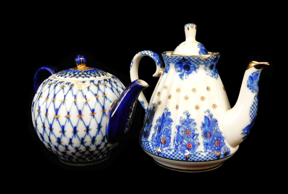 TWO LOMONOSOV RUSSIAN PORCELAIN