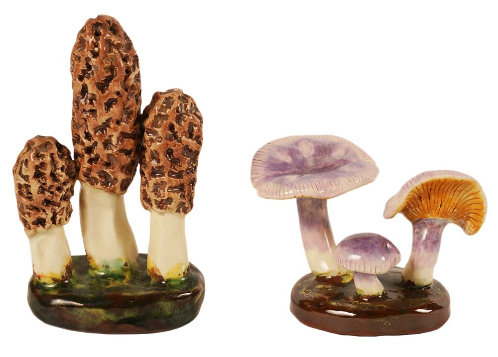TWO LORENZEN POTTERY MUSHROOMSErnst