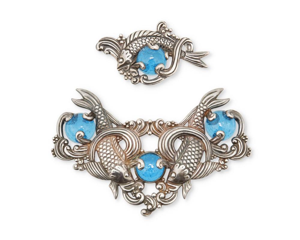 TWO LOS CASTILLO SILVER AND GLASS