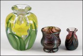 TWO LOTTON IRIDESCENT GLASS CA