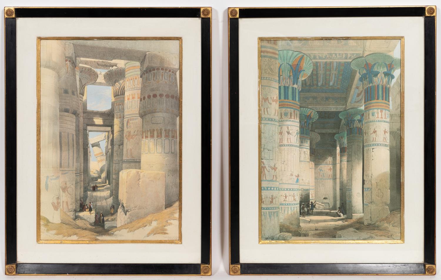 TWO LOUIS HAGHE EGYPTIAN RUINS