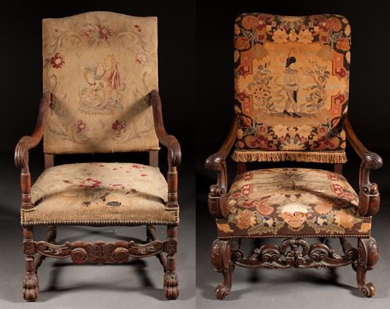 Two Louis XIII style carved