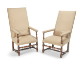 TWO LOUIS XIII WALNUT HIGH BAC