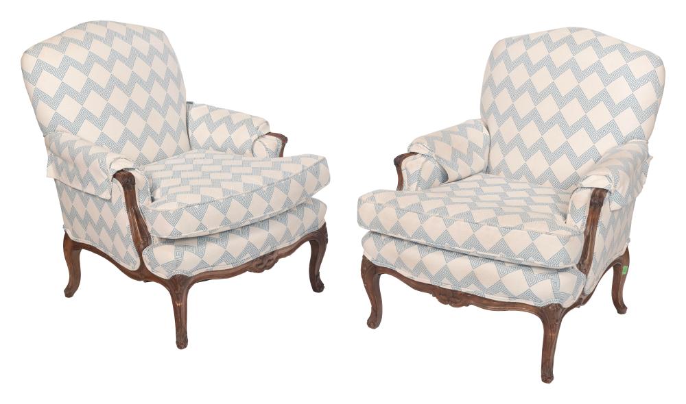 TWO LOUIS XV-STYLE ARMCHAIRS 20TH