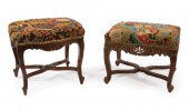 TWO LOUIS XV-STYLE CARVED WALN
