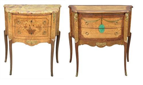 TWO LOUIS XV STYLE COMMODES, ONE