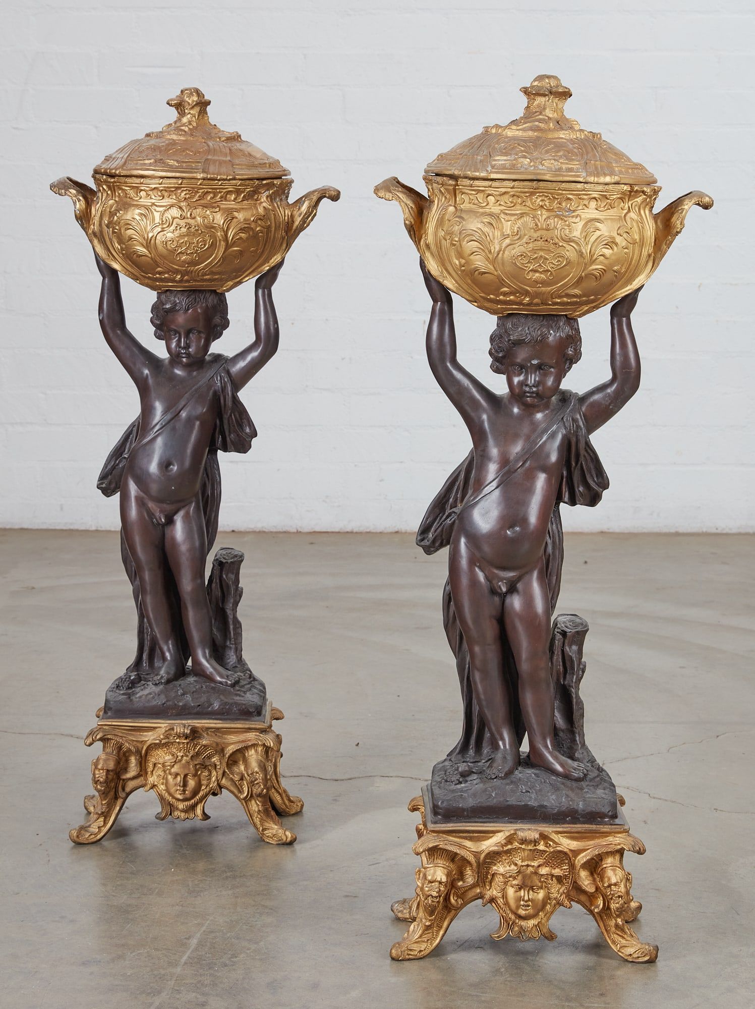 TWO LOUIS XV STYLE FIGURAL