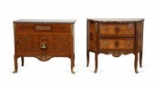TWO LOUIS XV STYLE MARBLE TOP