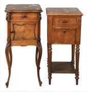 TWO LOUIS XV STYLE MARBLE TOP