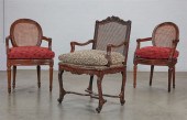 TWO LOUIS XVI FAUTEUILS AND A