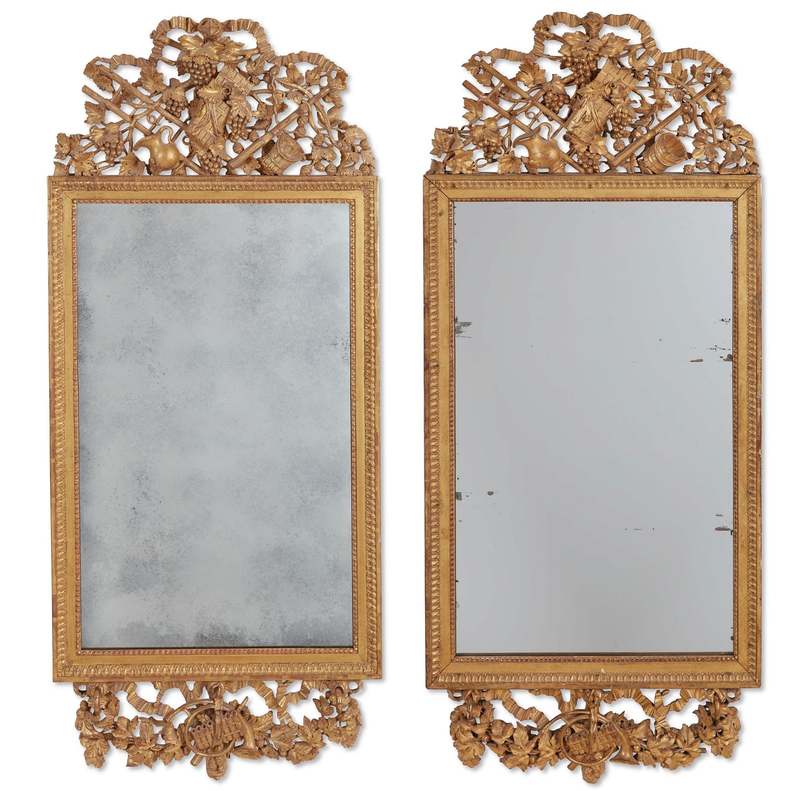 TWO LOUIS XVI GILTWOOD PIER