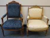 TWO LOUIS XVI STYLE CARVED WOO