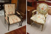 TWO LOUIS XVI STYLE FAUTEUILS