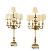 TWO LOUIS XVI STYLE FIVE LIGHT