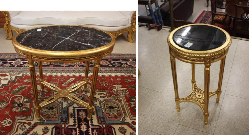 TWO LOUIS XVI STYLE GILTWOOD LAMP