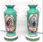 TWO LOVELY PORCELAIN PAINTED T