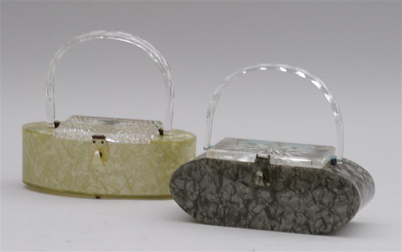 TWO LUCITE HAND BAGS Both with