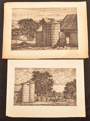 TWO LUIGI LUCIONI ETCHINGS AND