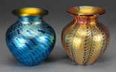Two Lundberg art glass vases: