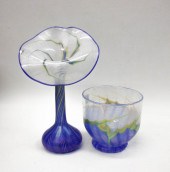TWO LUNDBERG STUDIOS ART GLASS