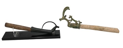 TWO LURISTAN BRONZE WHETSTONESTwo
