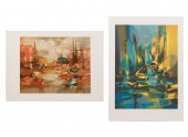 TWO M. MOULY, COLOR LITHOGRAPH