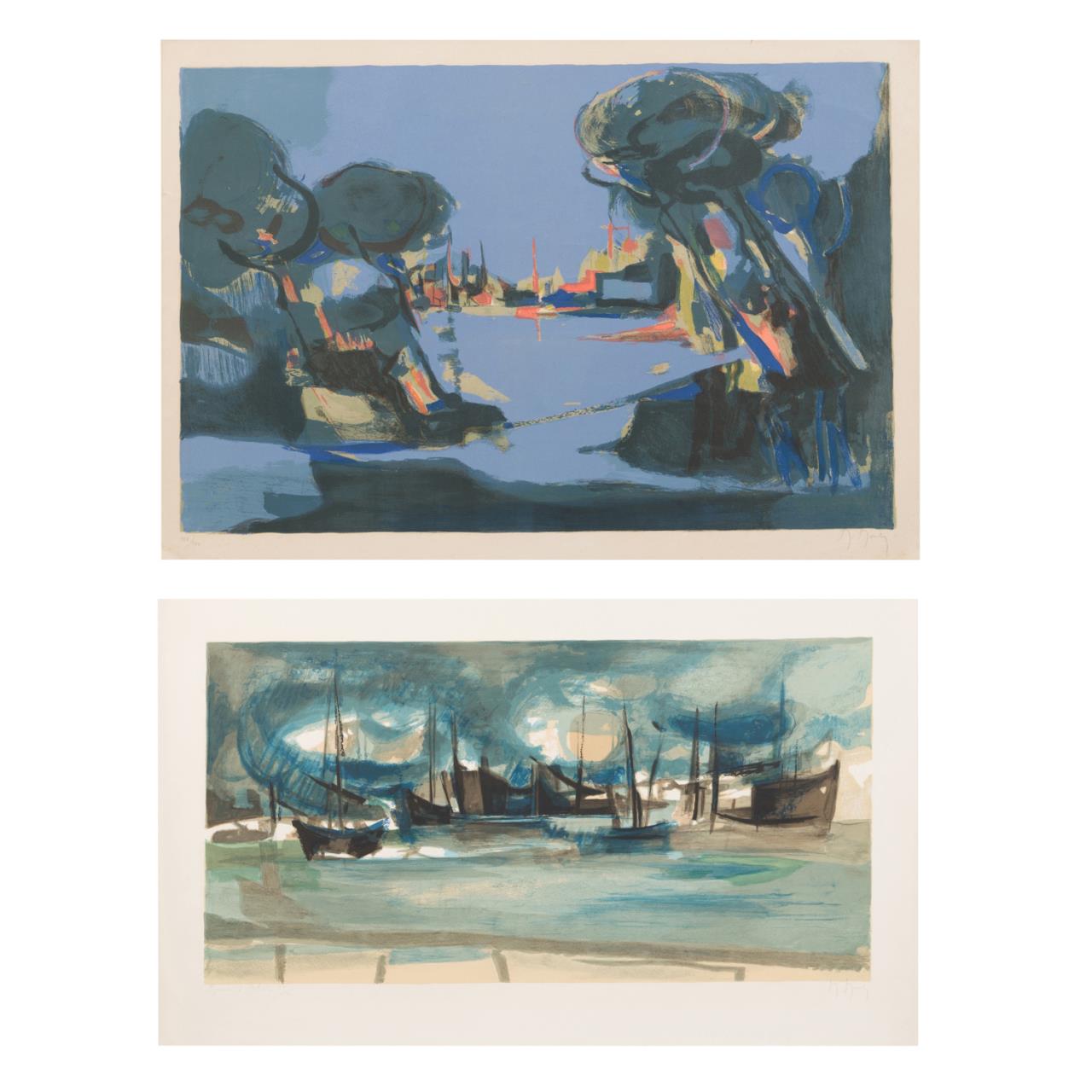 TWO M. MOULY SEASCAPE LITHOGRAPHS