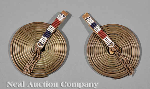 Two Maasi Coiled Brass Leather