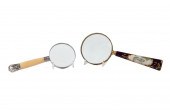 TWO MAGNIFYING GLASSES, BONE &