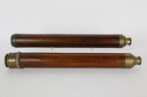 TWO MAHOGANY AND BRASS CASE