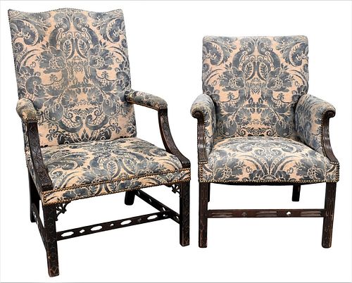 TWO MAHOGANY CHIPPENDALE