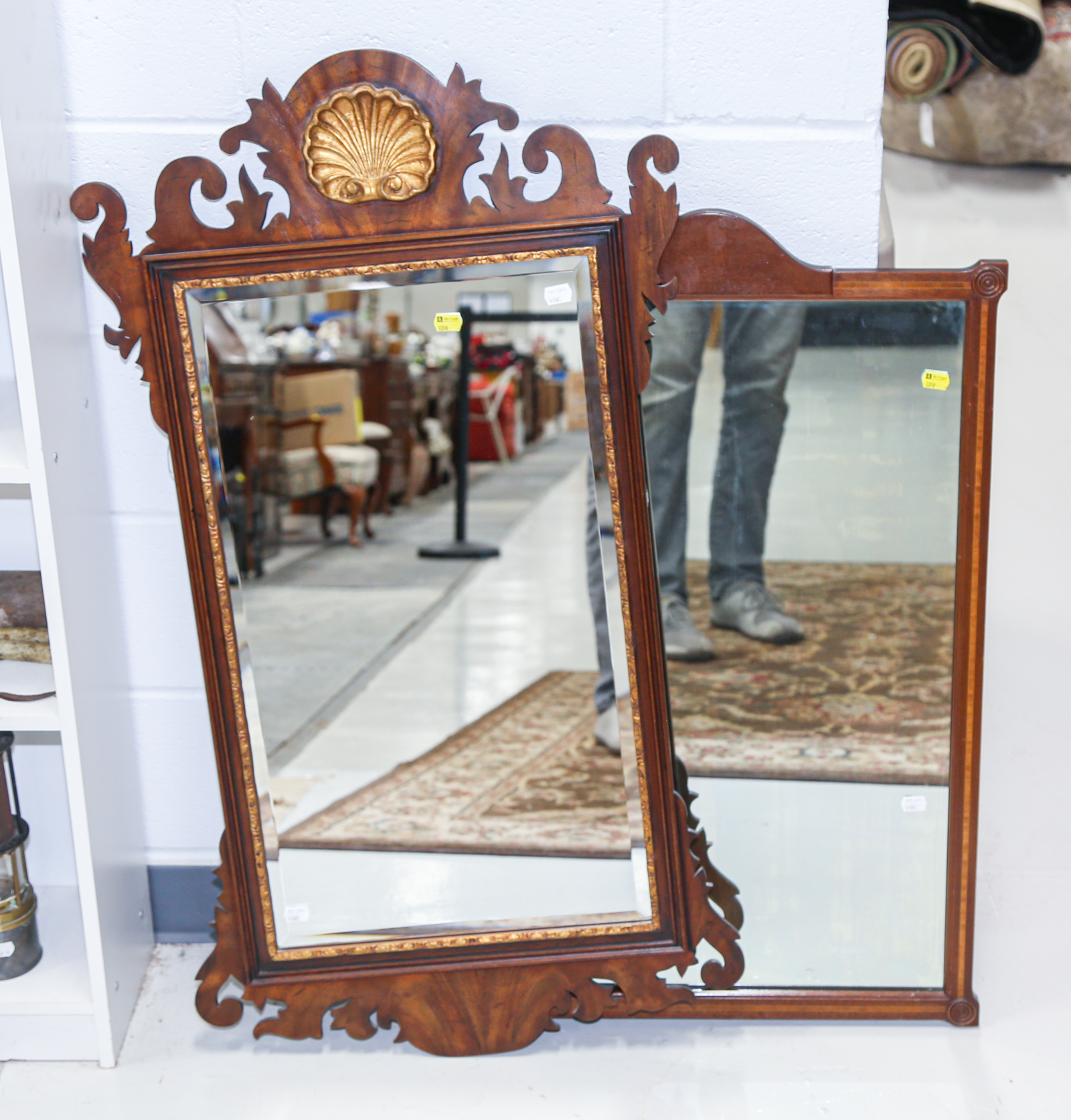 TWO MAHOGANY MIRRORS Including