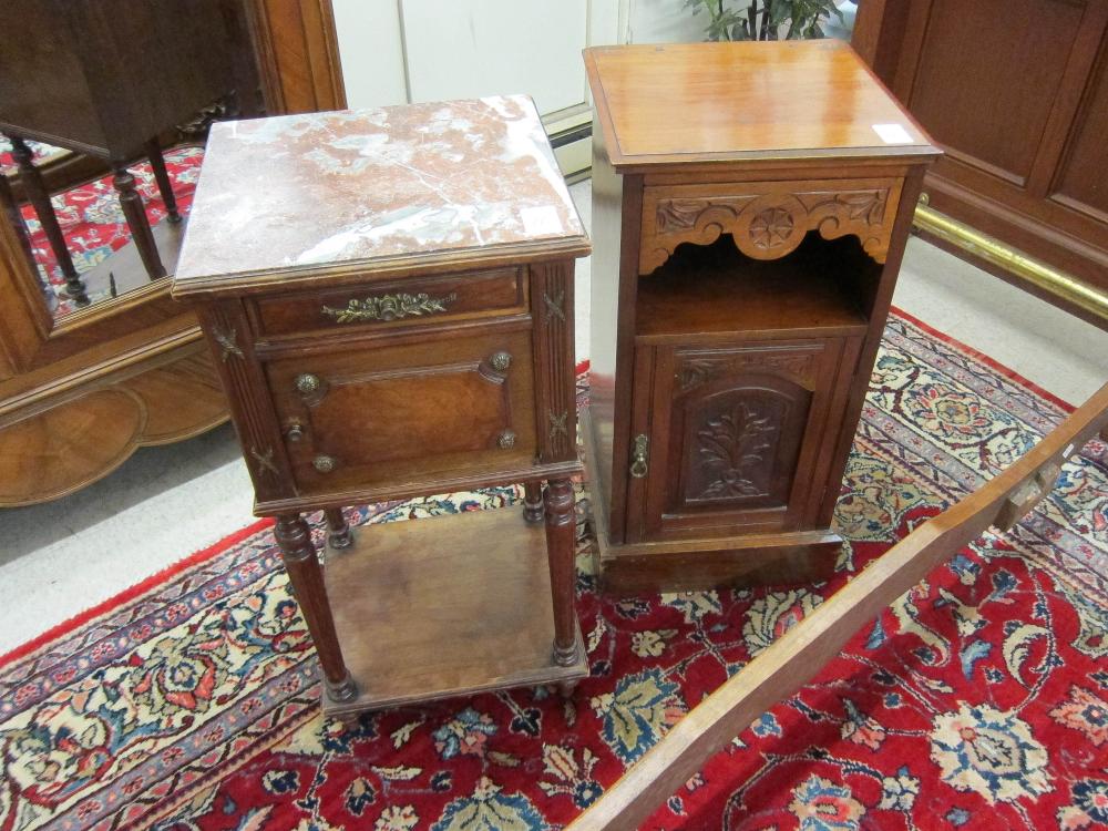 TWO MAHOGANY NIGHTSTANDS: FRENCH