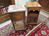 TWO MAHOGANY NIGHTSTANDS: FREN