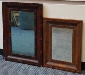 TWO MAHOGANY OGEE FRAME MIRROR
