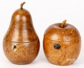 TWO MAHOGANY PEAR AND APPLE FO
