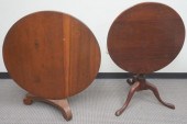 TWO MAHOGANY TILT-TOP TEA TABL